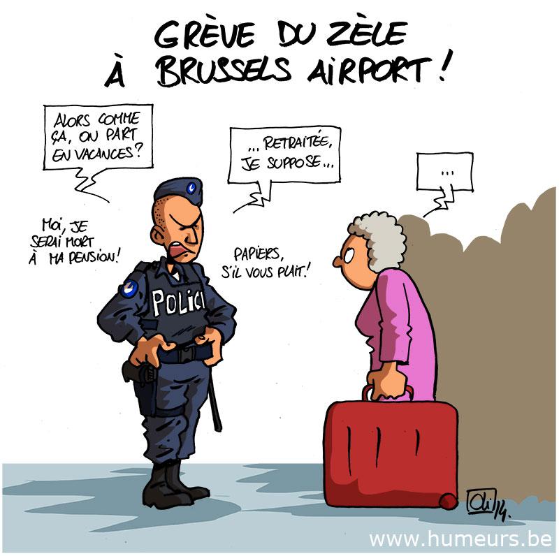 greve-police-Brussels-Airport
