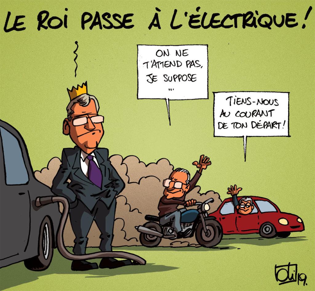 Le roi roule à l'électrique !