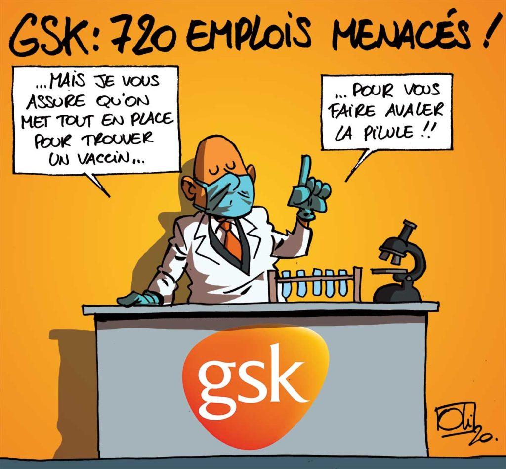 720 emplois menacés chez GSK