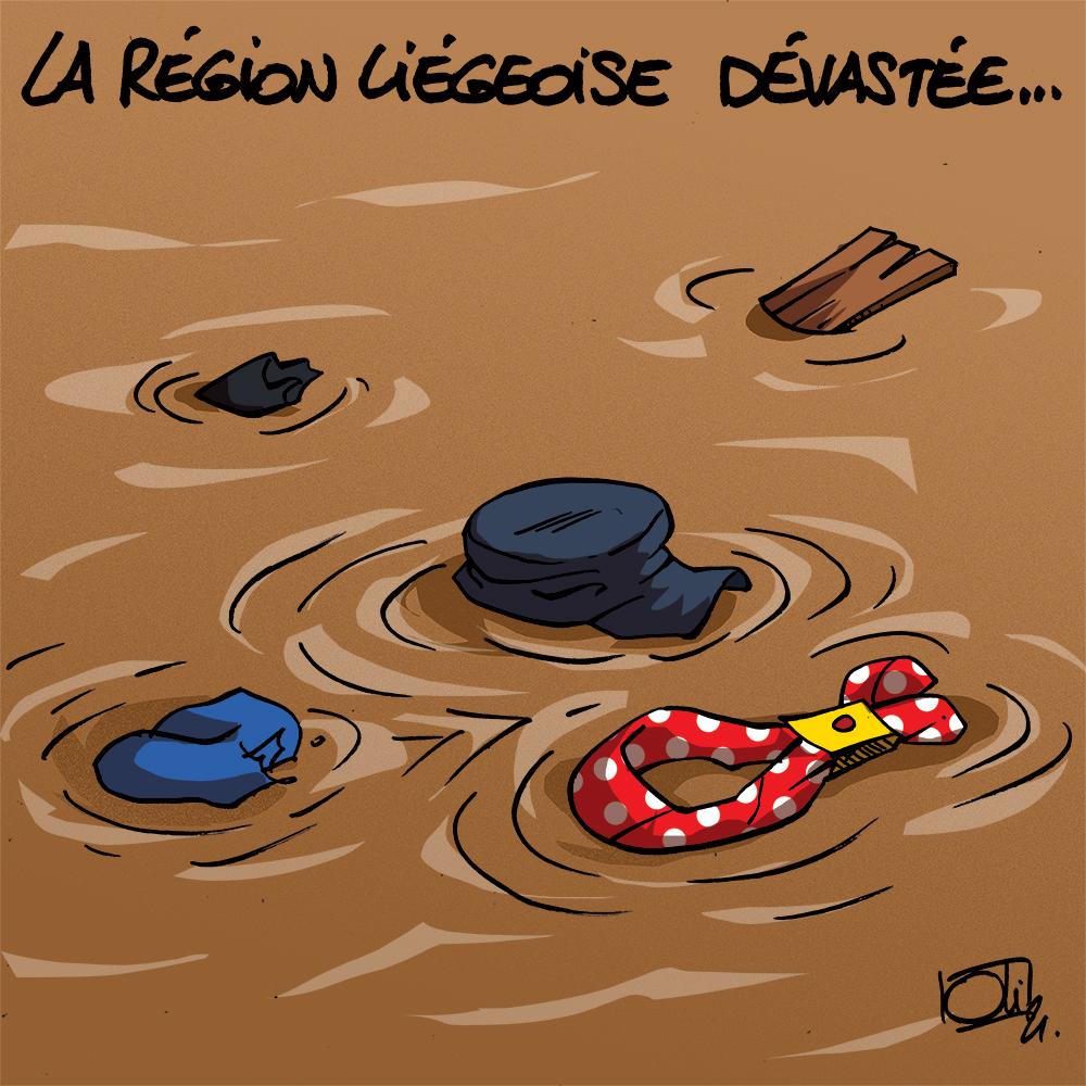 La région liégeoise dévastée...