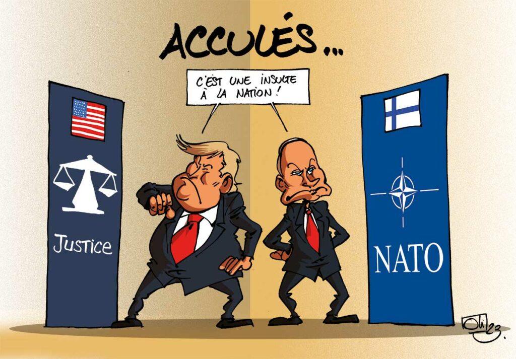 Trump et Poutine dos au mur !