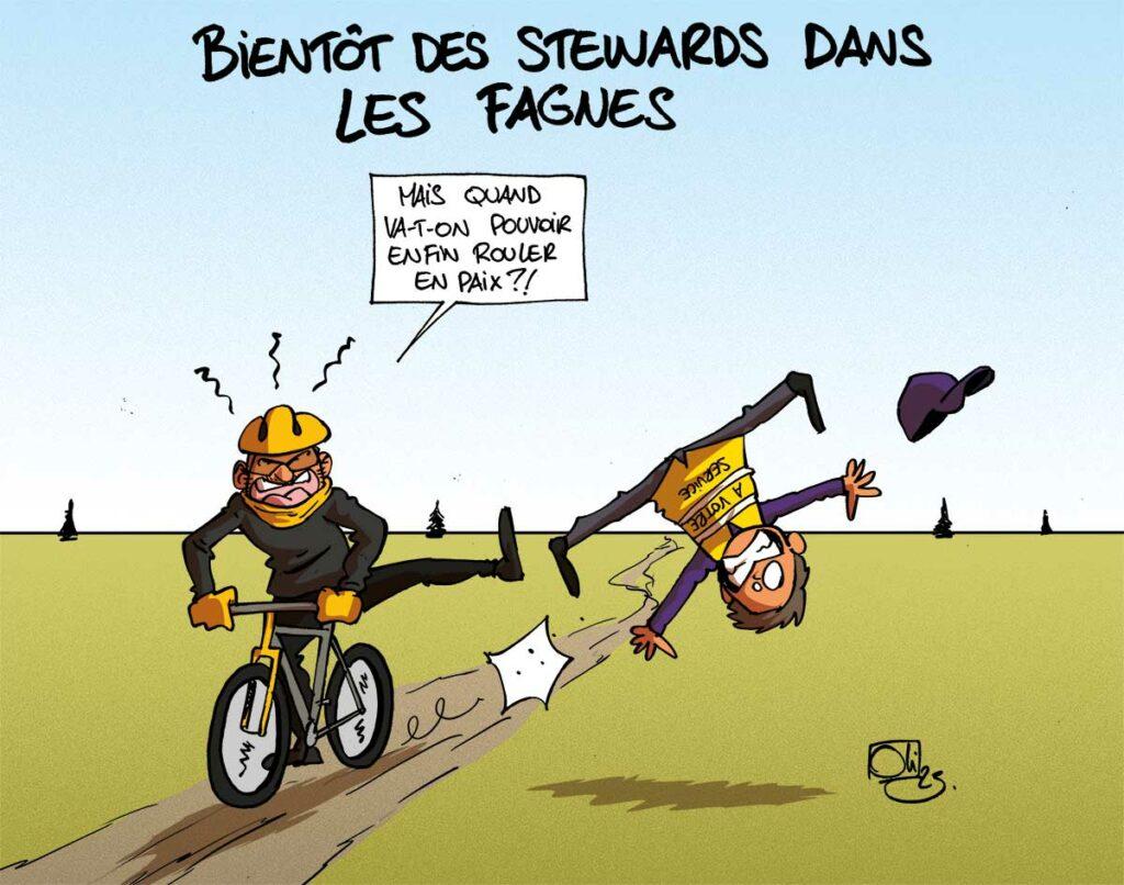 Des stewards dans les Fagnes