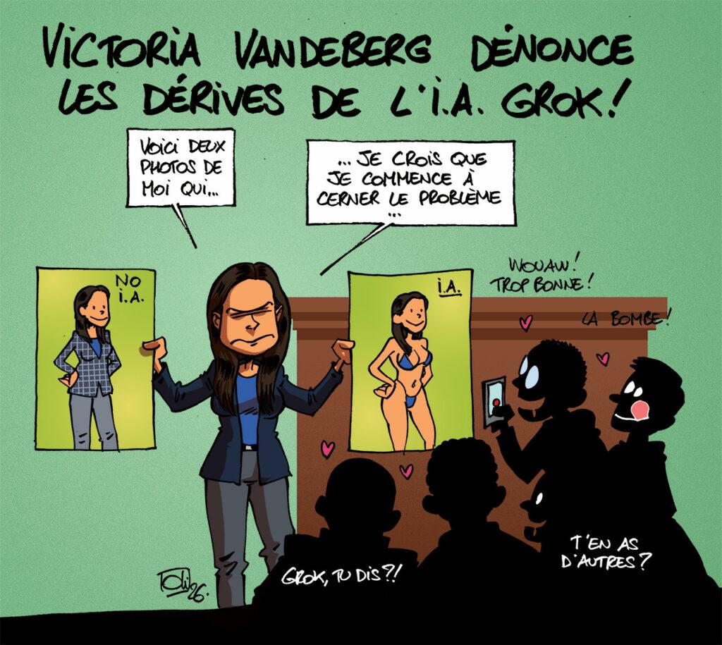 Victoria Vandeberg, IA, Grok, dessin, Oli